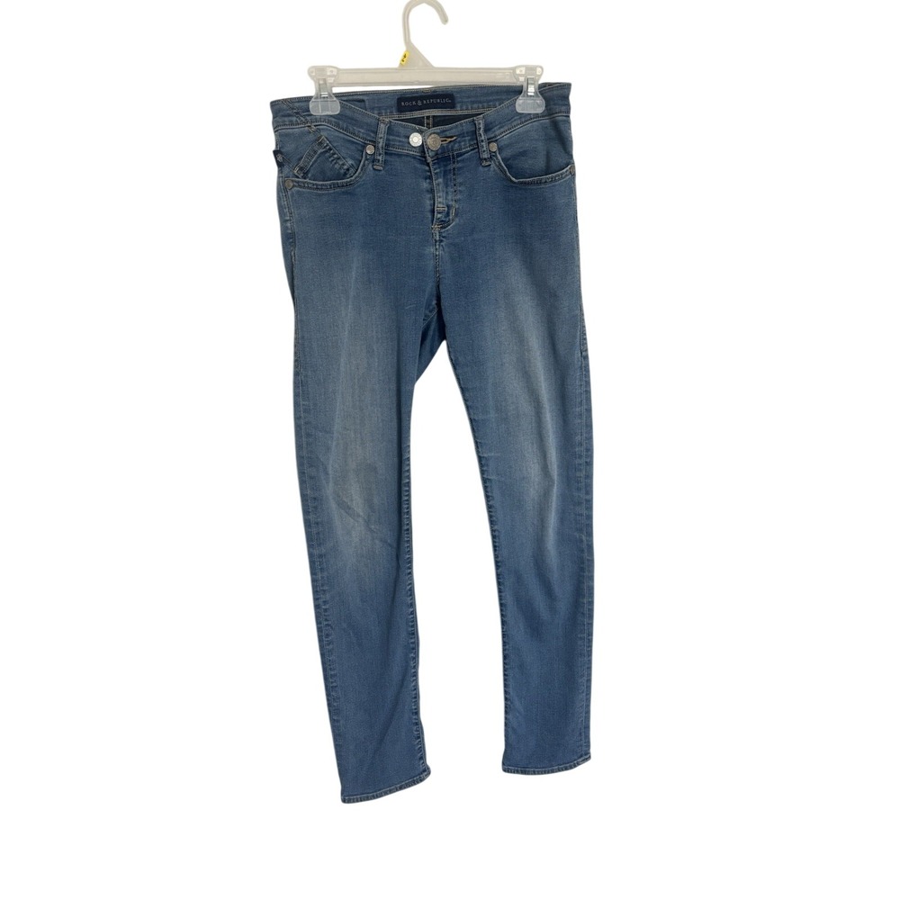 Rock &‎ Republic Straight Medium Wash Blue Denim Jeans Women's Size 8 Regular